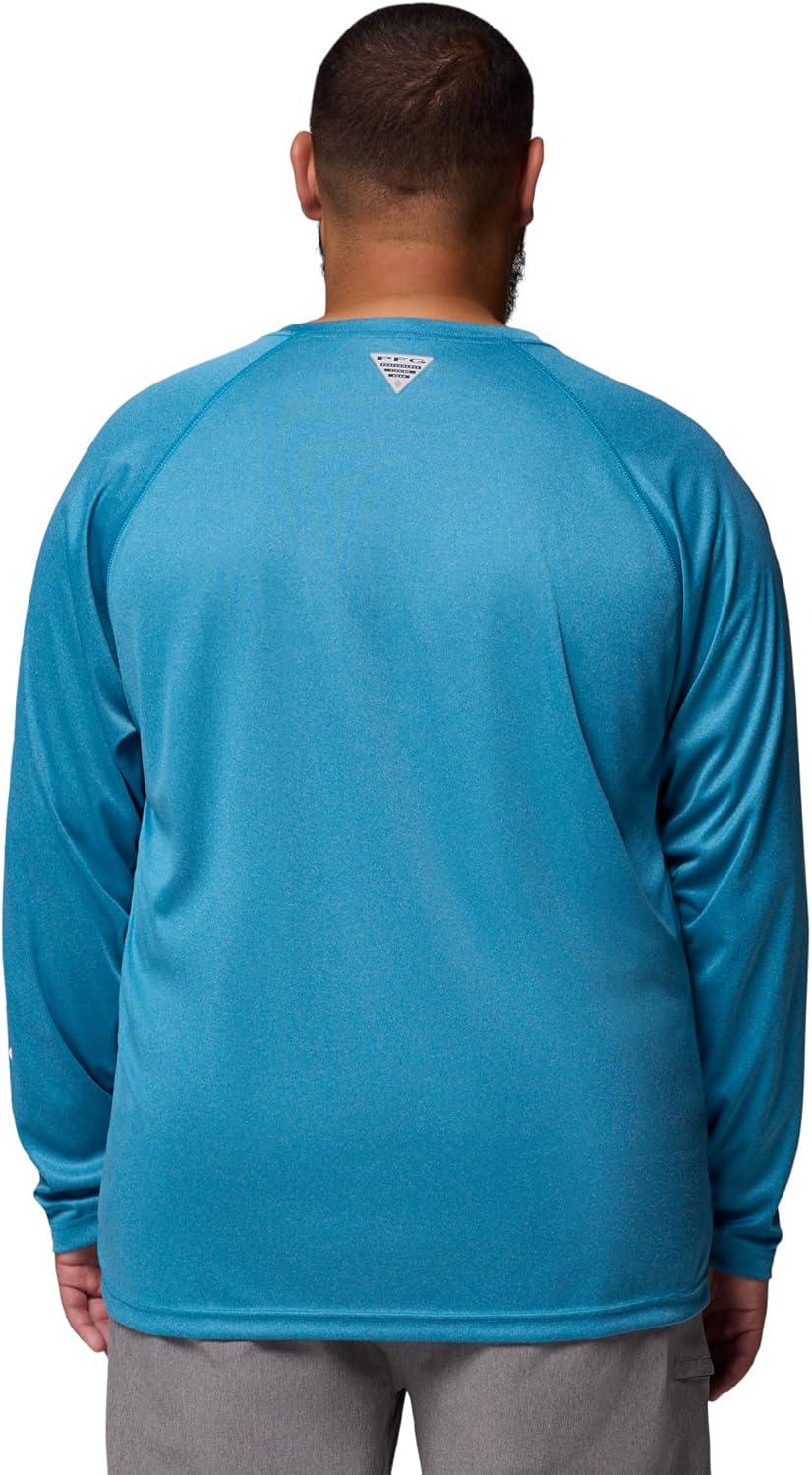 imageColumbia Mens PFG Terminal Tackle Long Sleeve ShirtBlue Echo HeatherWhite Logo