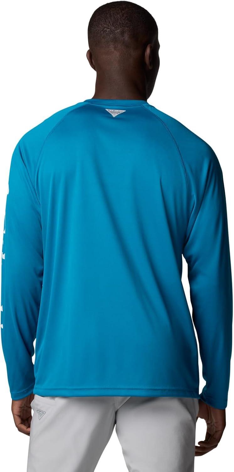imageColumbia Mens PFG Terminal Tackle Long Sleeve ShirtBlue EchoWhite Logo