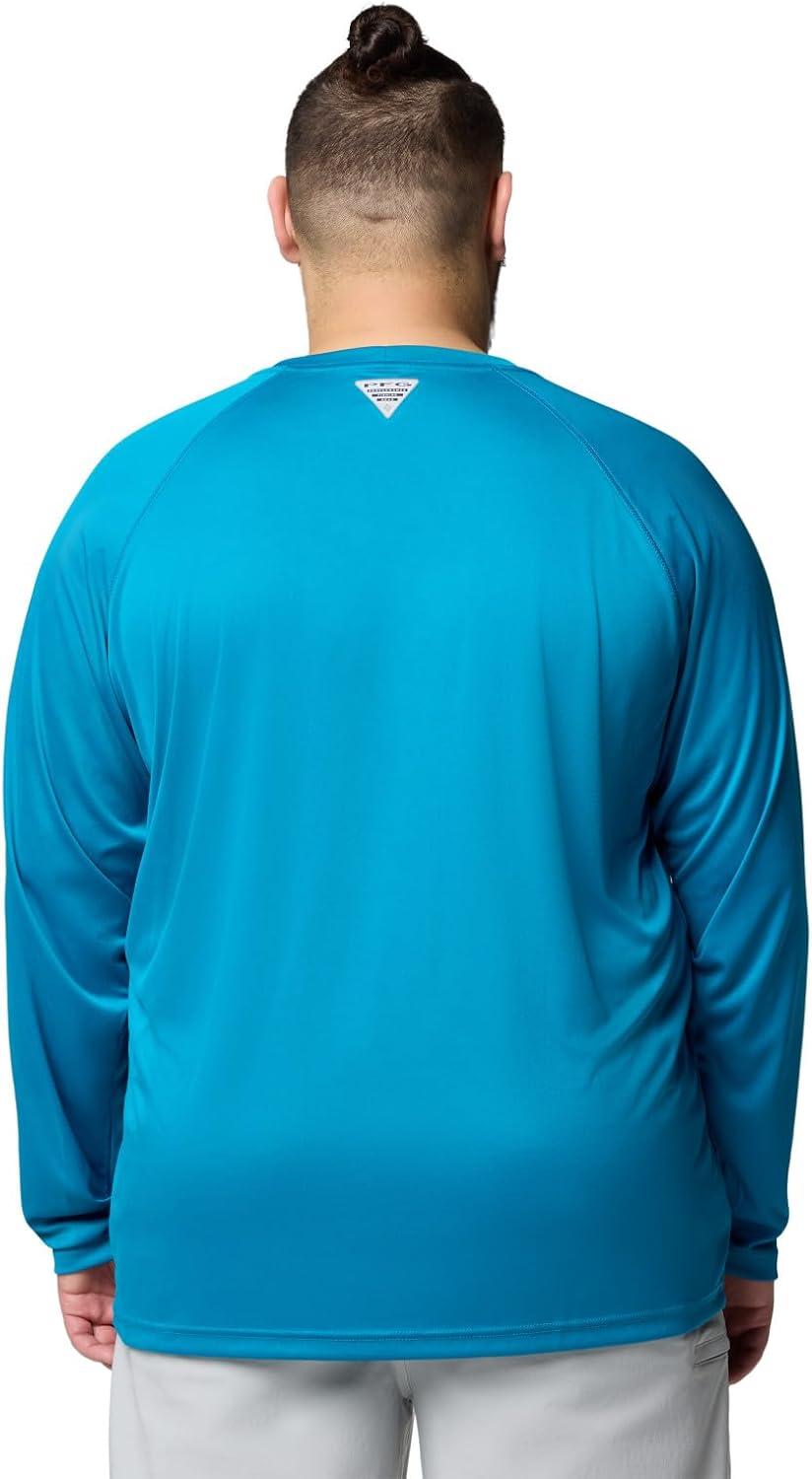 imageColumbia Mens PFG Terminal Tackle Long Sleeve ShirtBlue EchoWhite Logo