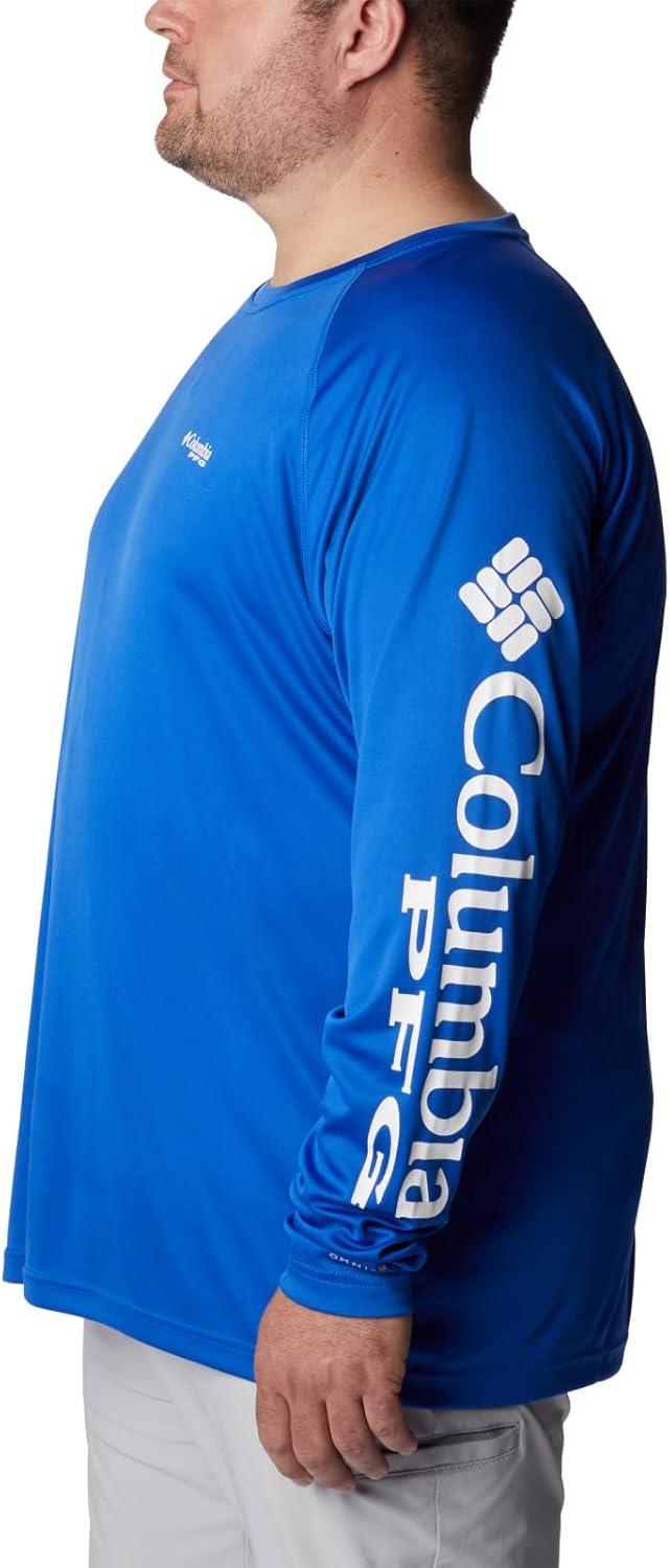 imageColumbia Mens PFG Terminal Tackle Long Sleeve ShirtBlue MacawWhite Logo