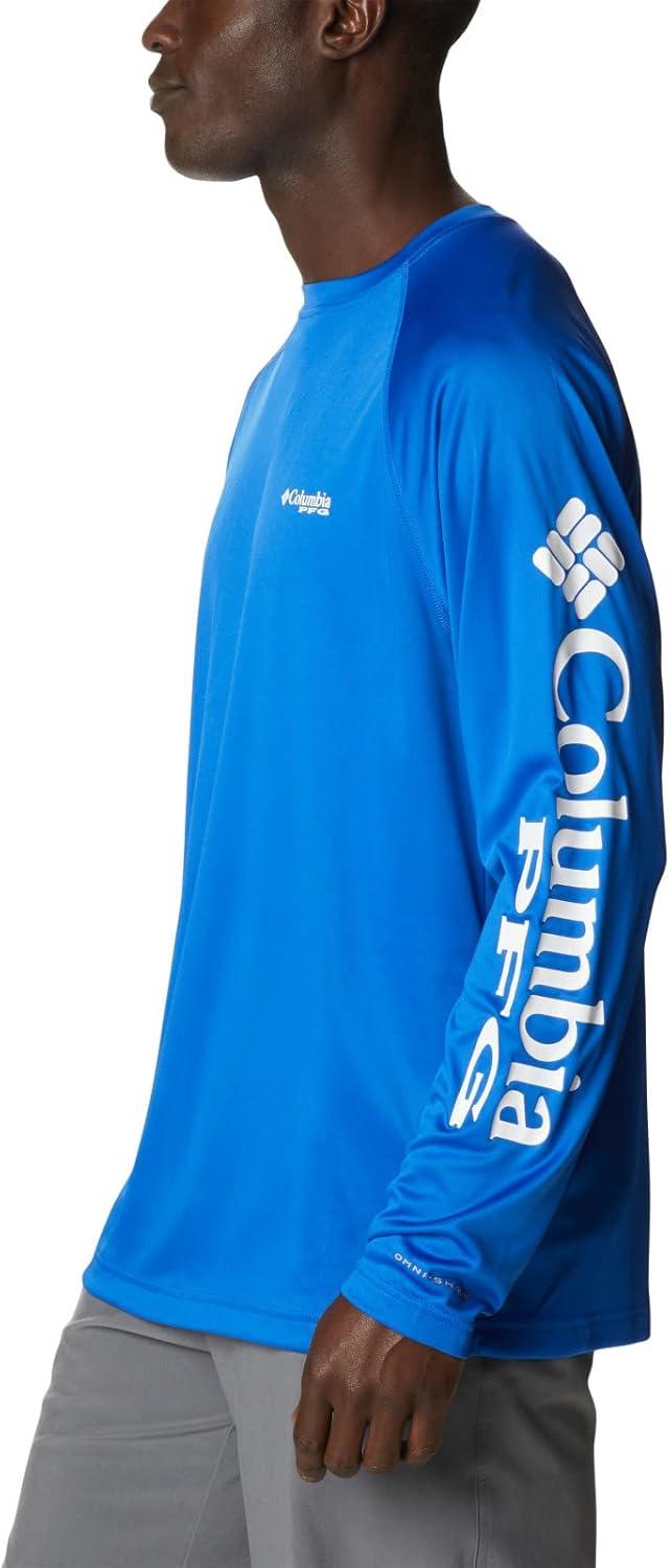 imageColumbia Mens PFG Terminal Tackle Long Sleeve ShirtBlue MacawWhite Logo