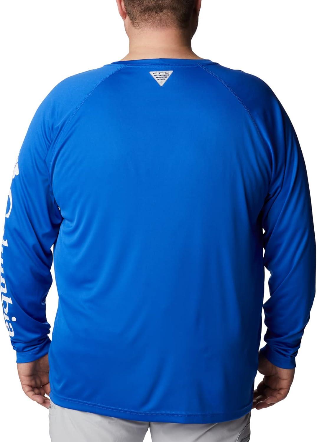 imageColumbia Mens PFG Terminal Tackle Long Sleeve ShirtBlue MacawWhite Logo