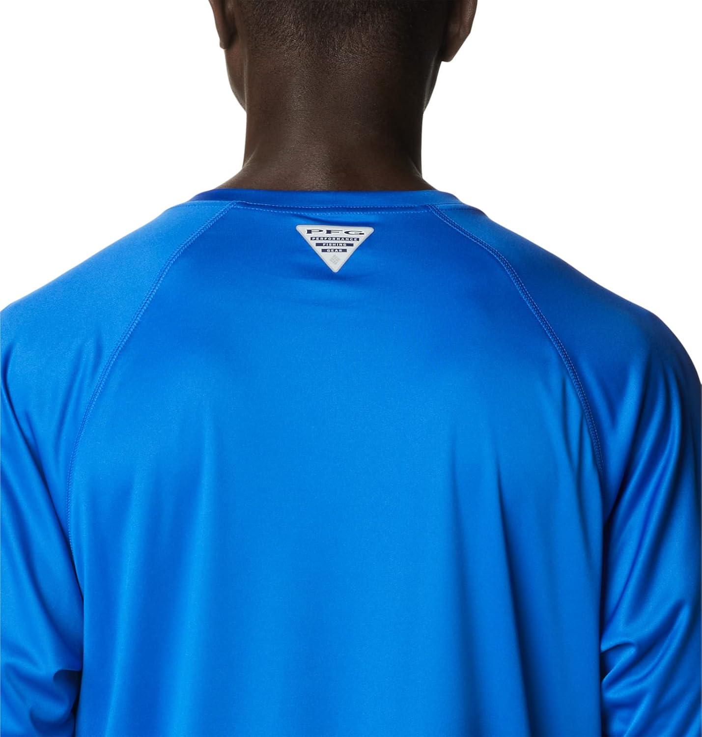 imageColumbia Mens PFG Terminal Tackle Long Sleeve ShirtBlue MacawWhite Logo
