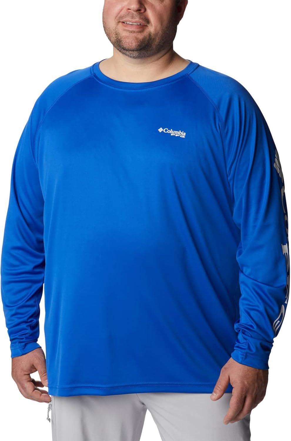 imageColumbia Mens PFG Terminal Tackle Long Sleeve ShirtBlue MacawWhite Logo