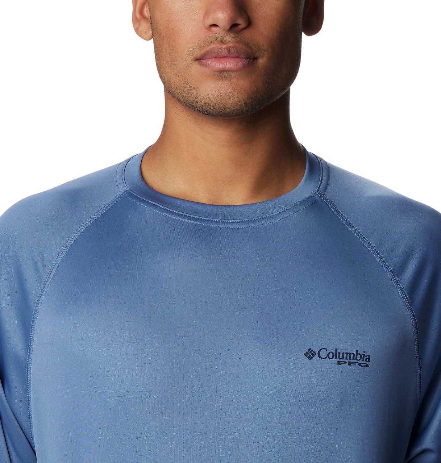 imageColumbia Mens PFG Terminal Tackle Long Sleeve ShirtBluestoneCollegiate Navy Logo
