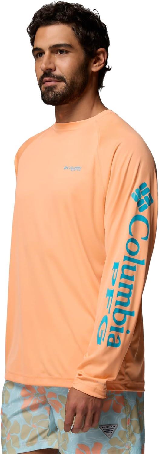 imageColumbia Mens PFG Terminal Tackle Long Sleeve ShirtBright NectarOcean Teal Logo