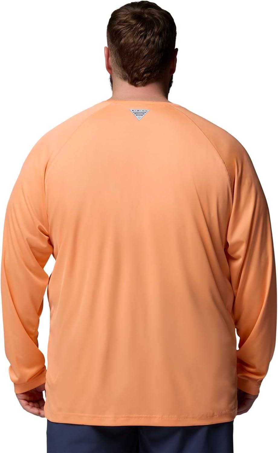 imageColumbia Mens PFG Terminal Tackle Long Sleeve ShirtBright NectarOcean Teal Logo