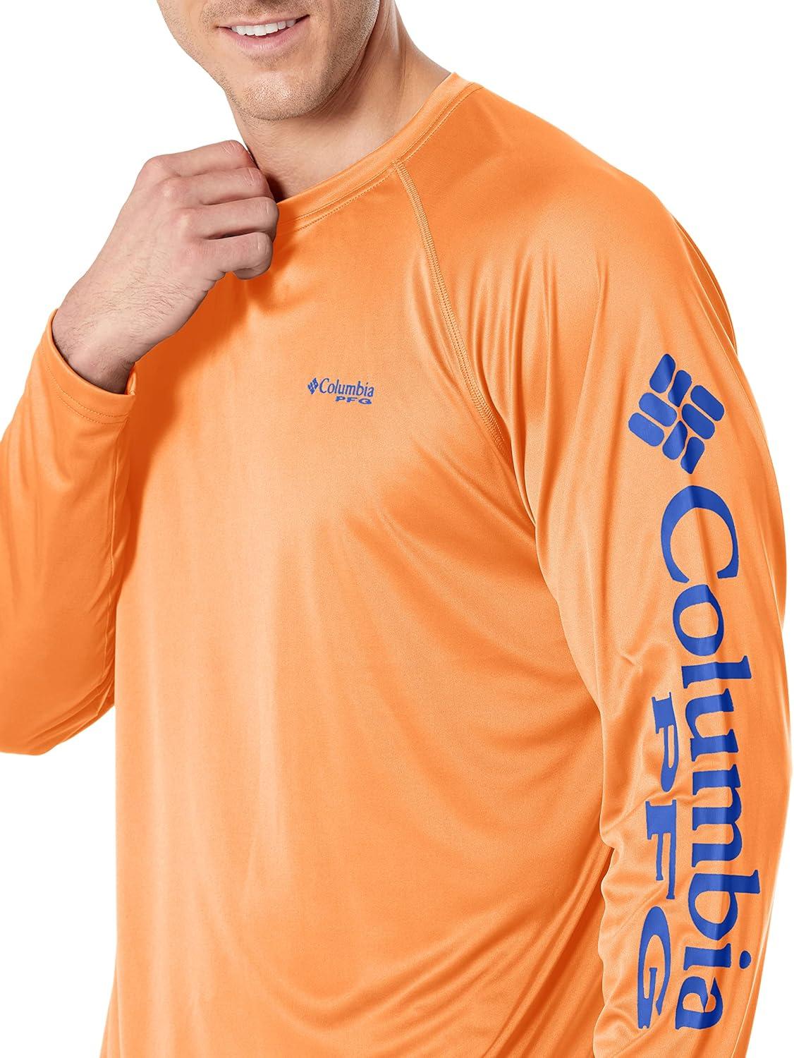 imageColumbia Mens PFG Terminal Tackle Long Sleeve ShirtBright NectarVivid Blue Logo