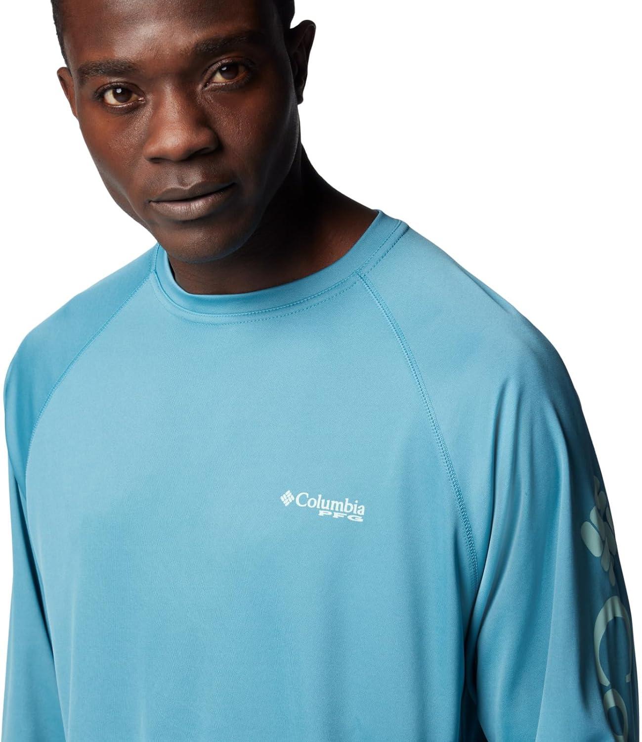 imageColumbia Mens PFG Terminal Tackle Long Sleeve ShirtCanyon BlueIcy Morn Logo