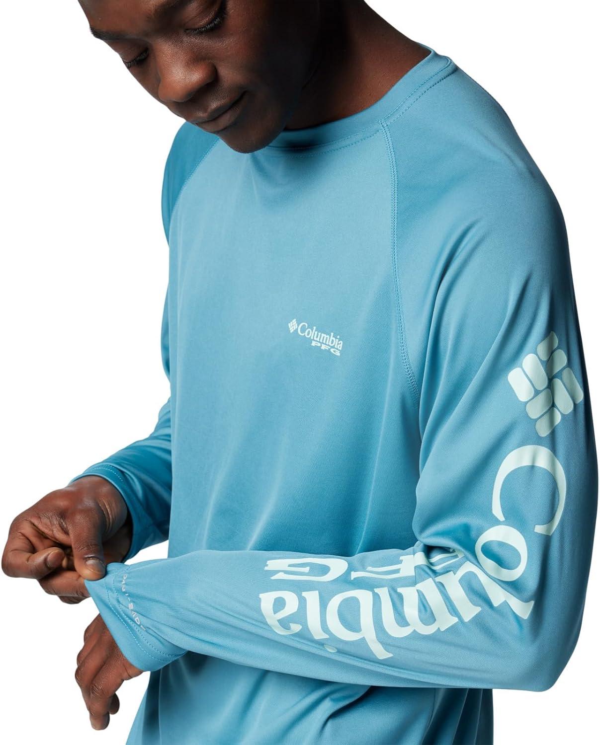 imageColumbia Mens PFG Terminal Tackle Long Sleeve ShirtCanyon BlueIcy Morn Logo