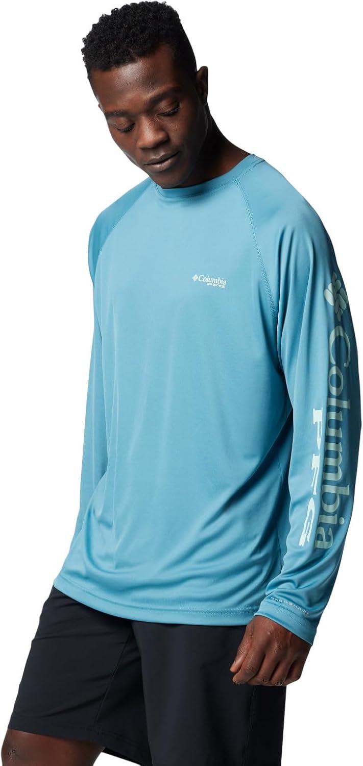 imageColumbia Mens PFG Terminal Tackle Long Sleeve ShirtCanyon BlueIcy Morn Logo