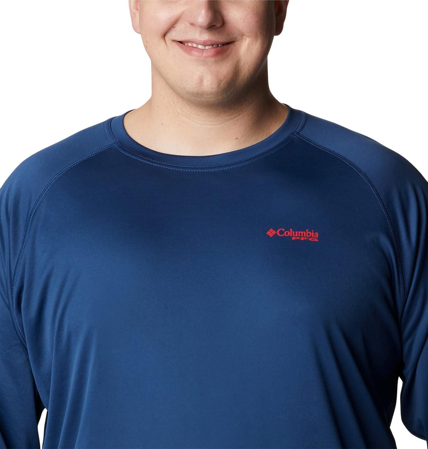 imageColumbia Mens PFG Terminal Tackle Long Sleeve ShirtCarbonRed Spark Logo