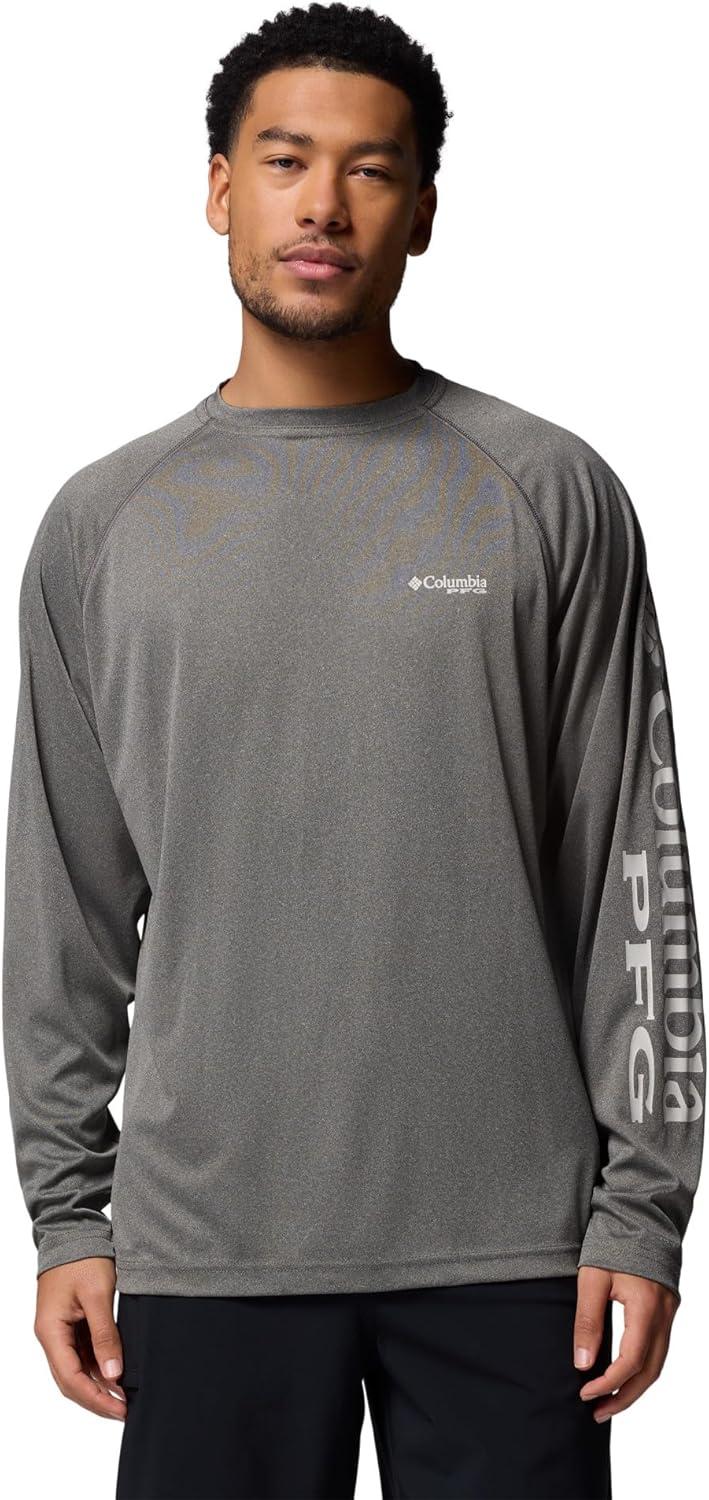 imageColumbia Mens PFG Terminal Tackle Long Sleeve ShirtCharcoal HeatherCool Grey Logo