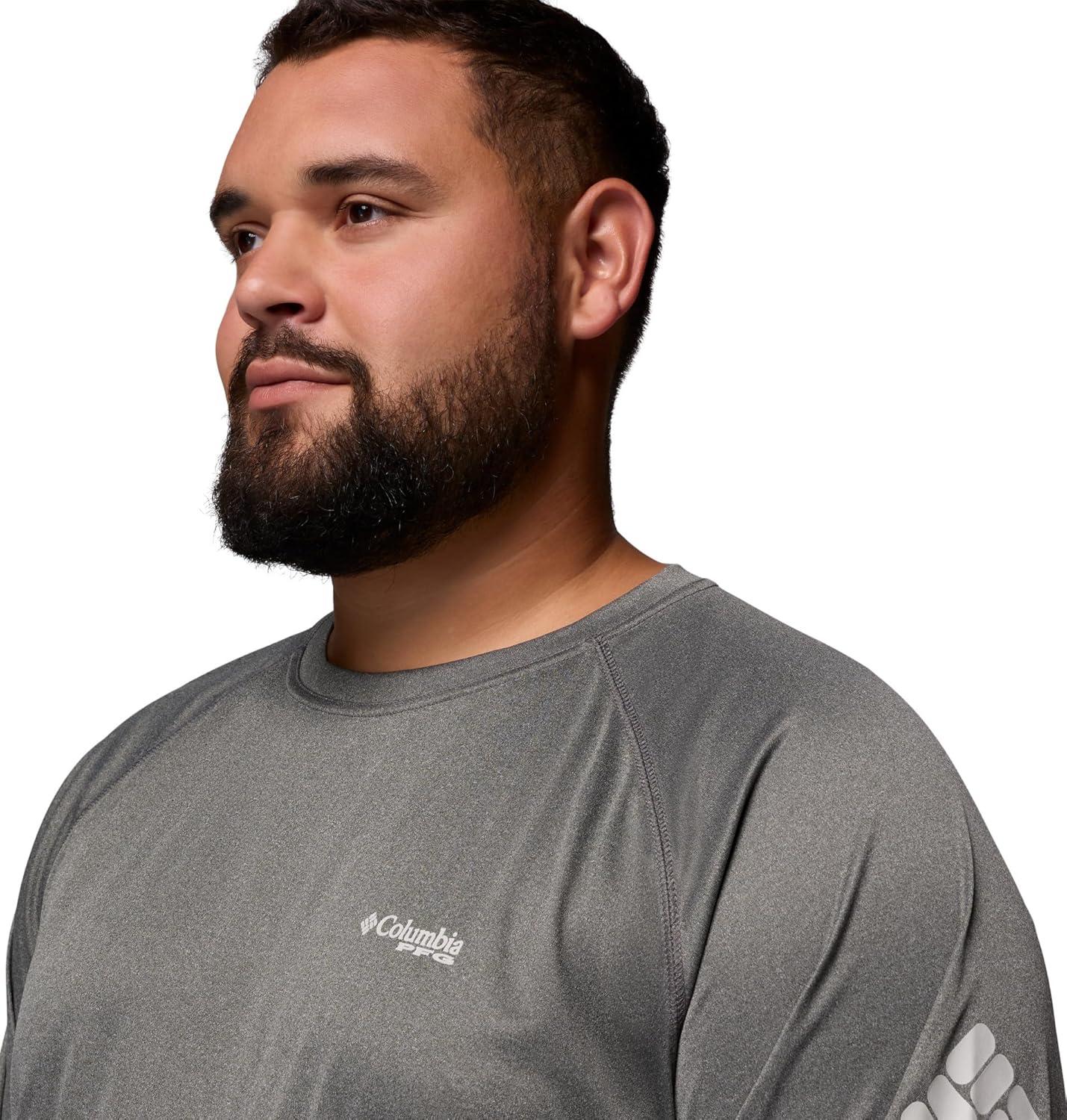 imageColumbia Mens PFG Terminal Tackle Long Sleeve ShirtCharcoal HeatherCool Grey Logo