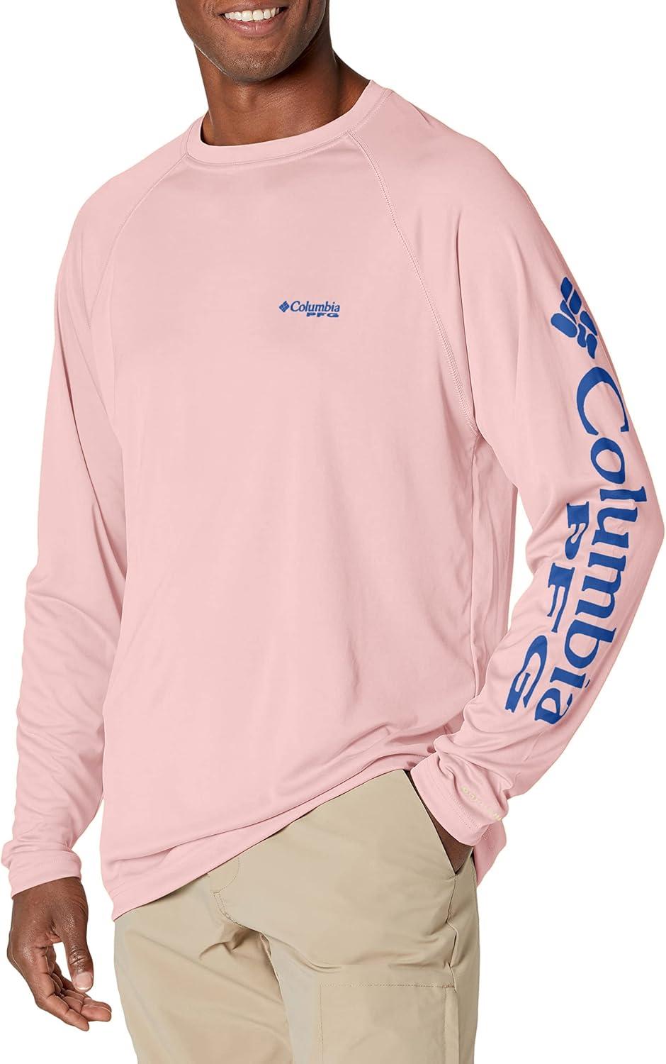 imageColumbia Mens PFG Terminal Tackle Long Sleeve ShirtCherry BlossomVivid Blue
