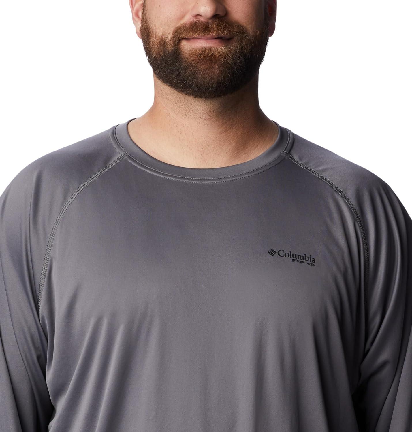 imageColumbia Mens PFG Terminal Tackle Long Sleeve ShirtCity GreyBlack Logo