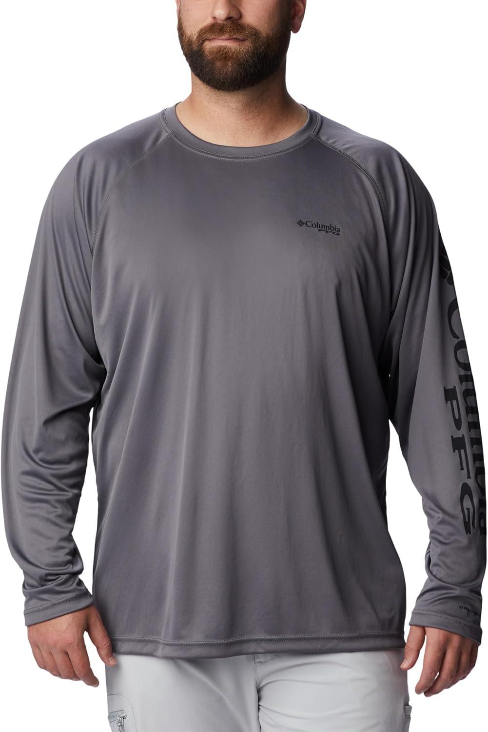 imageColumbia Mens PFG Terminal Tackle Long Sleeve ShirtCity GreyBlack Logo