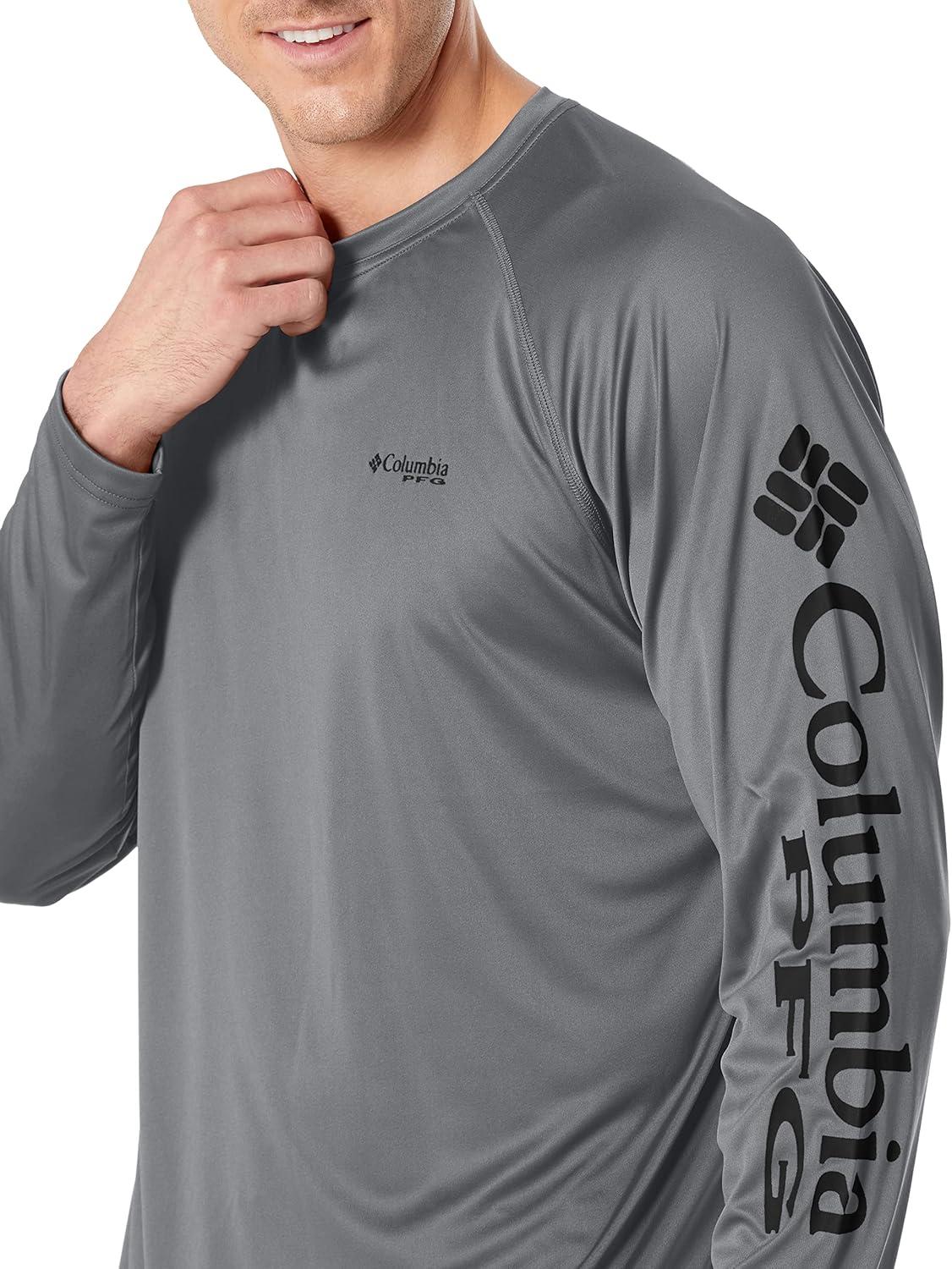 imageColumbia Mens PFG Terminal Tackle Long Sleeve ShirtCity GreyBlack Logo