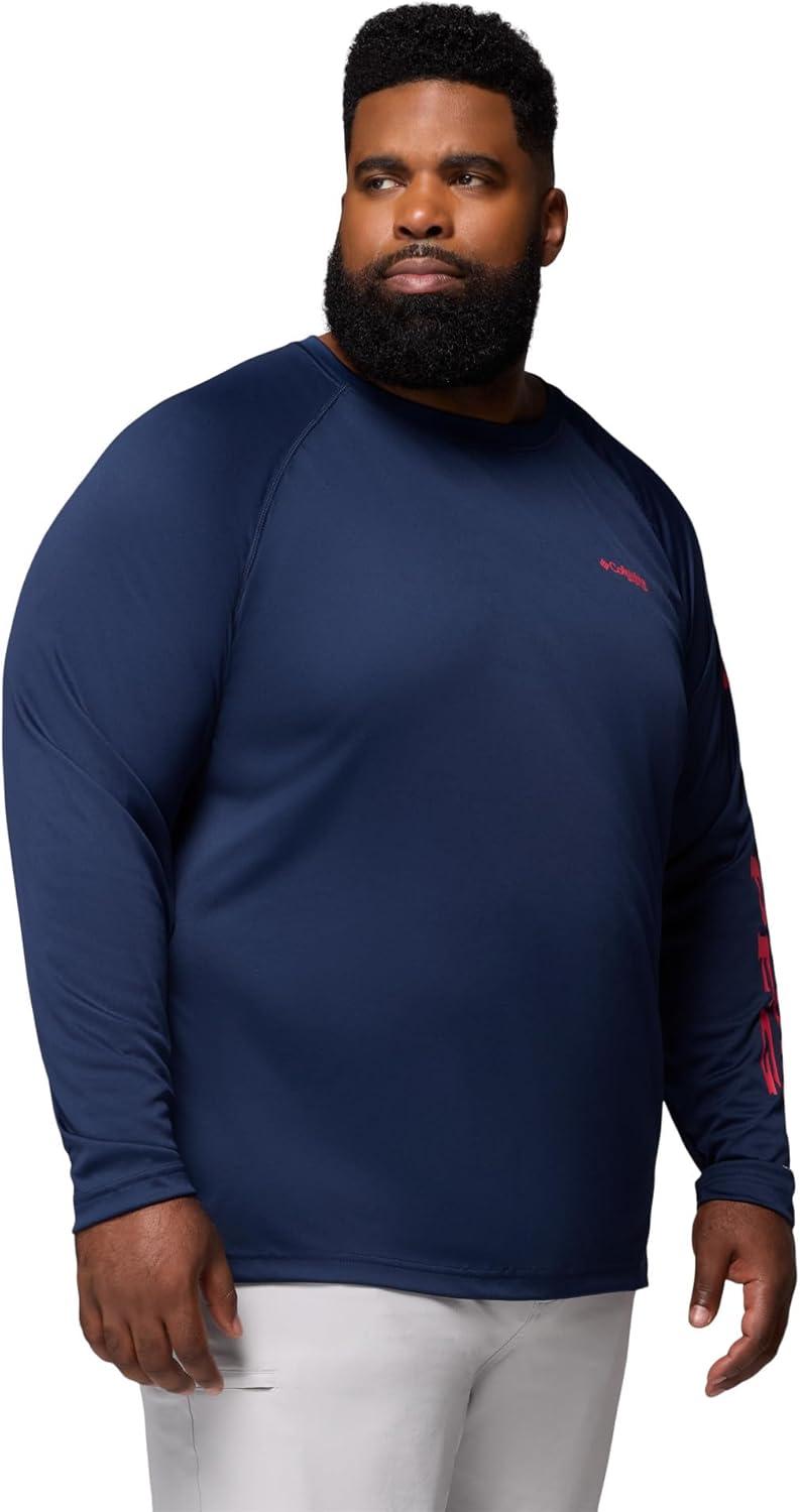 imageColumbia Mens PFG Terminal Tackle Long Sleeve ShirtCollegiate NavySunset Red Logo