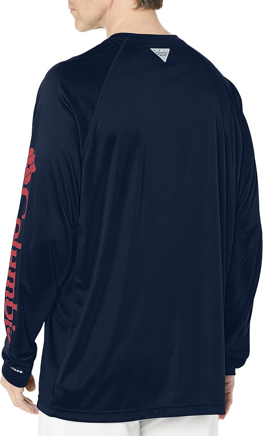 imageColumbia Mens PFG Terminal Tackle Long Sleeve ShirtCollegiate NavySunset Red Logo