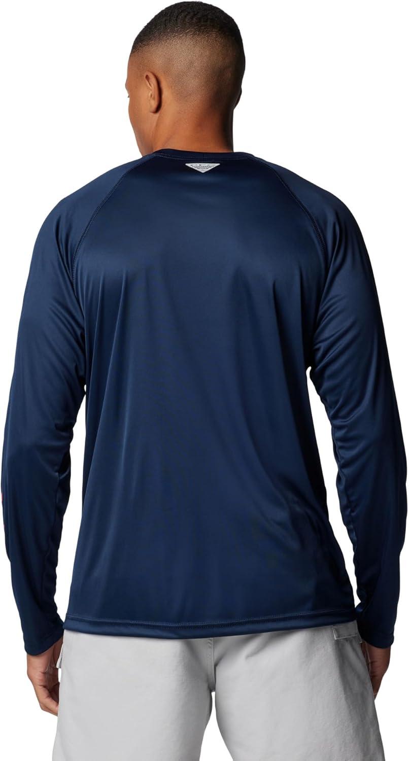 imageColumbia Mens PFG Terminal Tackle Long Sleeve ShirtCollegiate NavySunset Red Logo