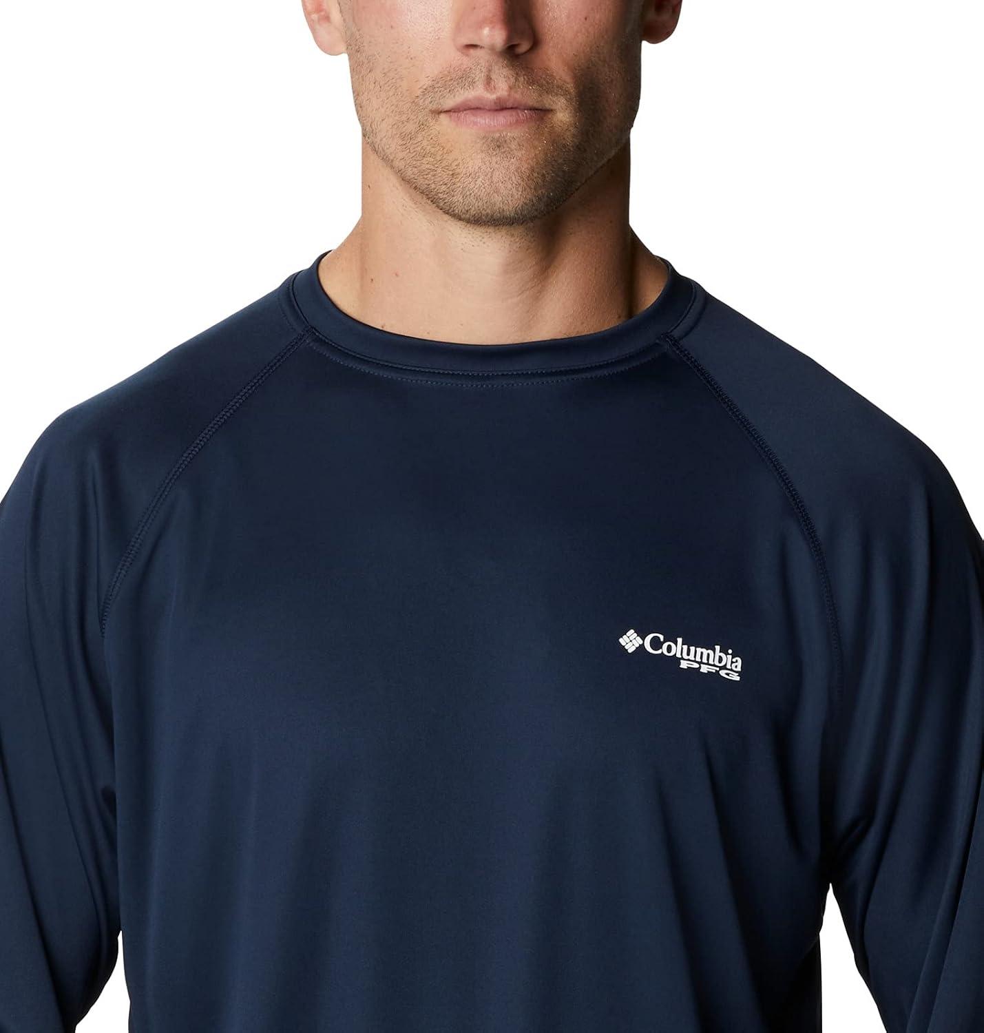 imageColumbia Mens PFG Terminal Tackle Long Sleeve ShirtCollegiate NavyWhite Logo