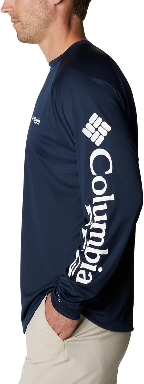 imageColumbia Mens PFG Terminal Tackle Long Sleeve ShirtCollegiate NavyWhite Logo