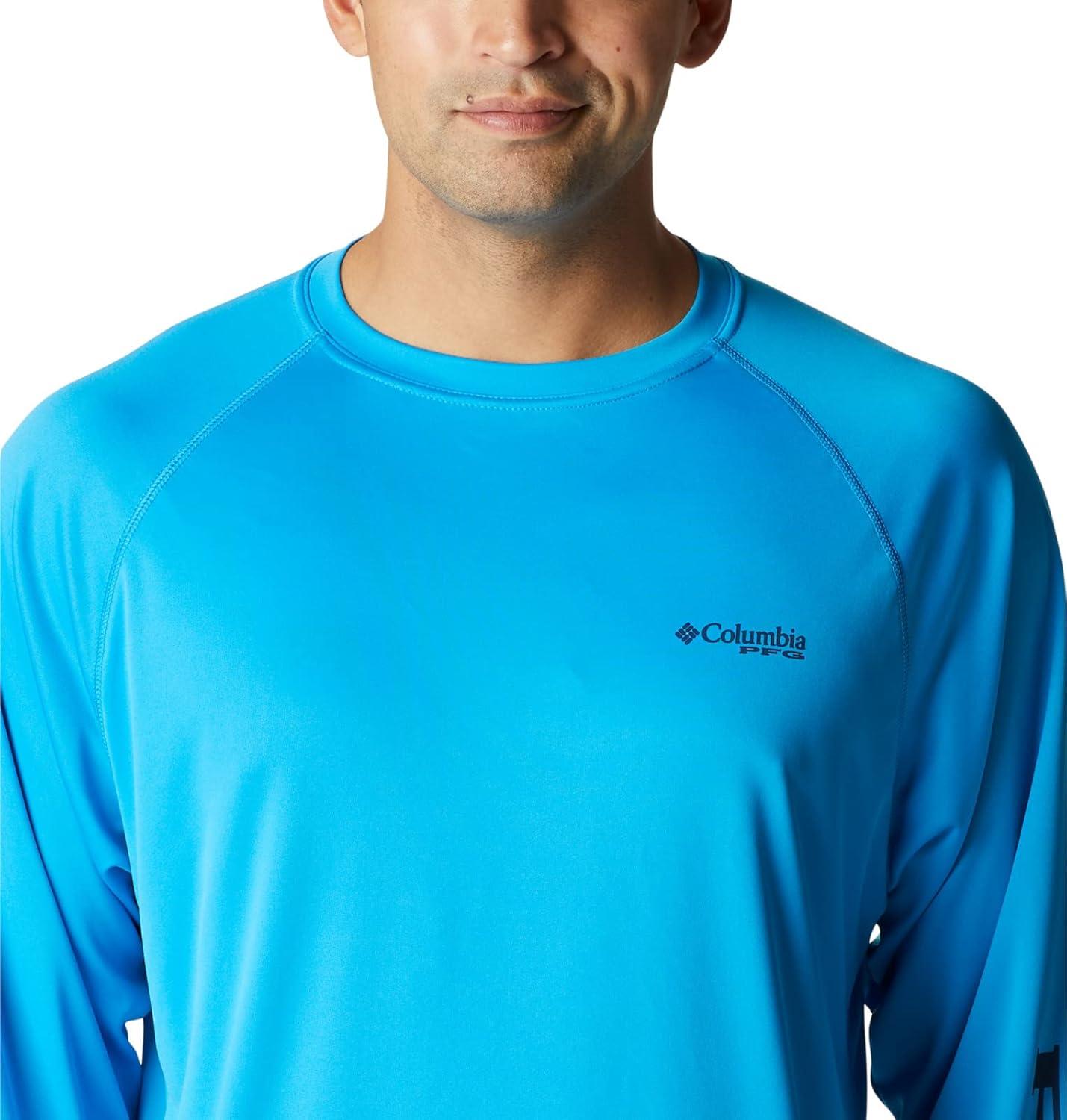 imageColumbia Mens PFG Terminal Tackle Long Sleeve ShirtCompass BlueCarbon Logo