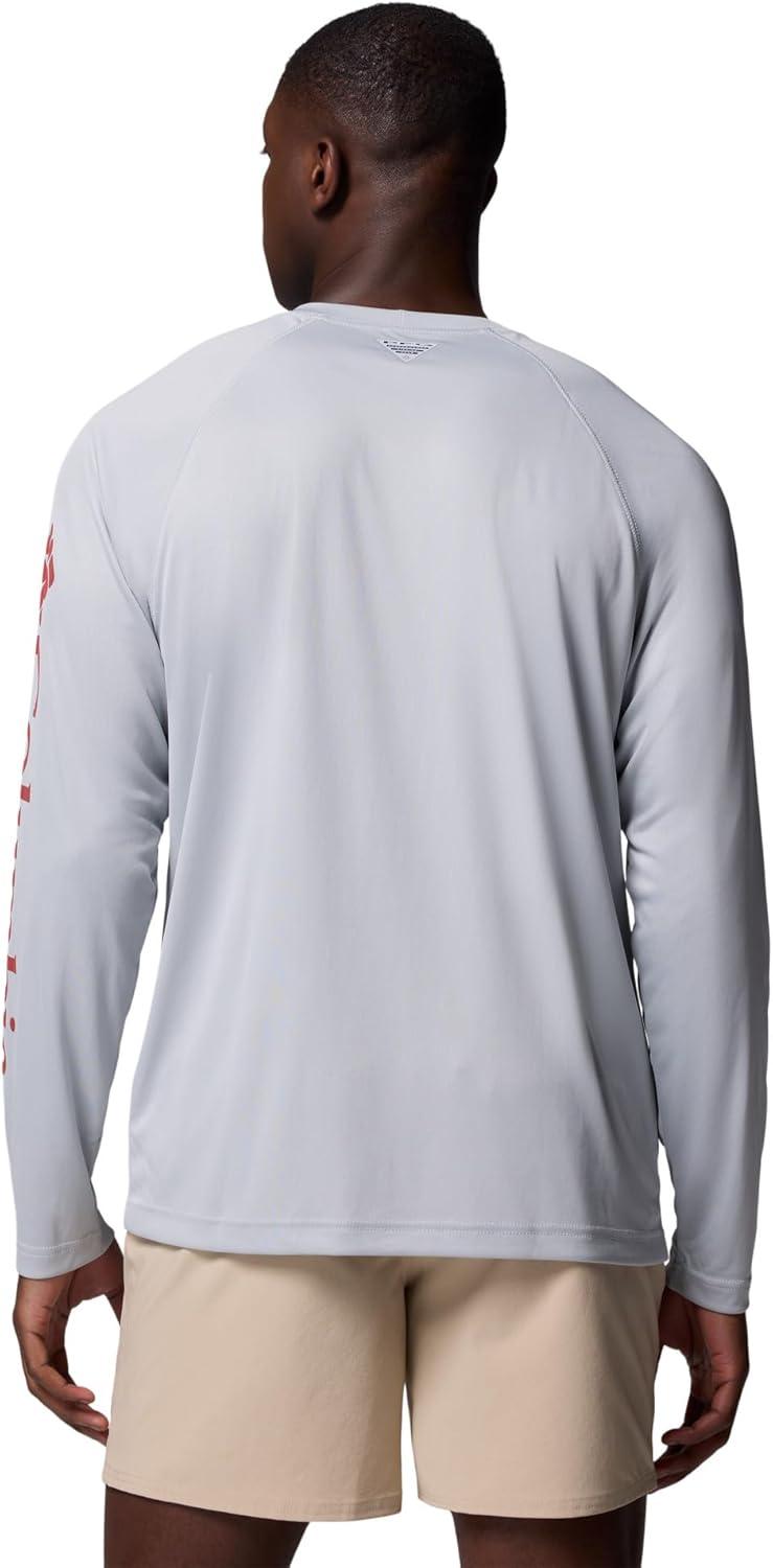 imageColumbia Mens PFG Terminal Tackle Long Sleeve ShirtCool GreyDusty Crimson Logo