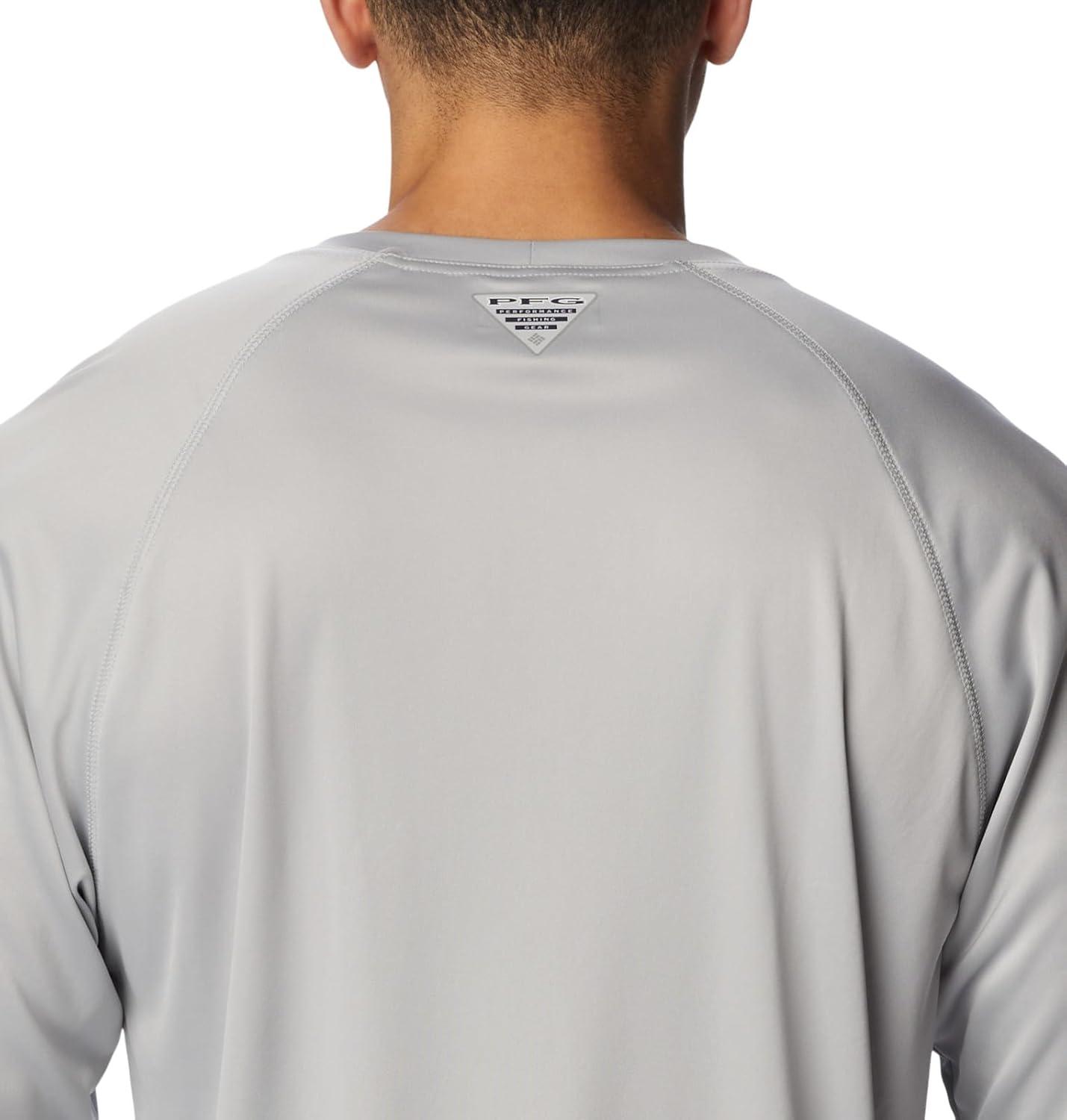 imageColumbia Mens PFG Terminal Tackle Long Sleeve ShirtCool GreySalmon Logo