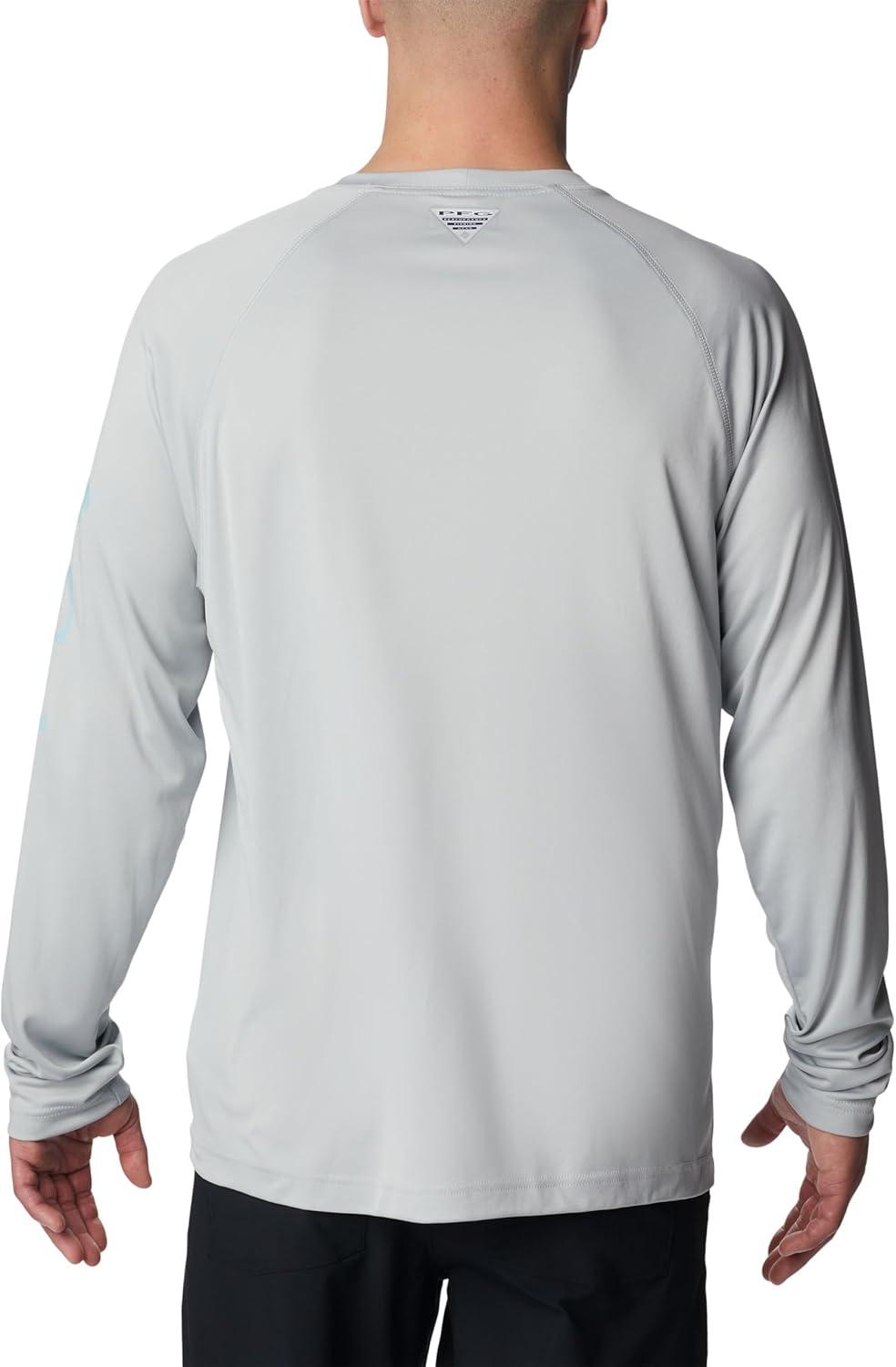 imageColumbia Mens PFG Terminal Tackle Long Sleeve ShirtCool GreySpring Blue Logo