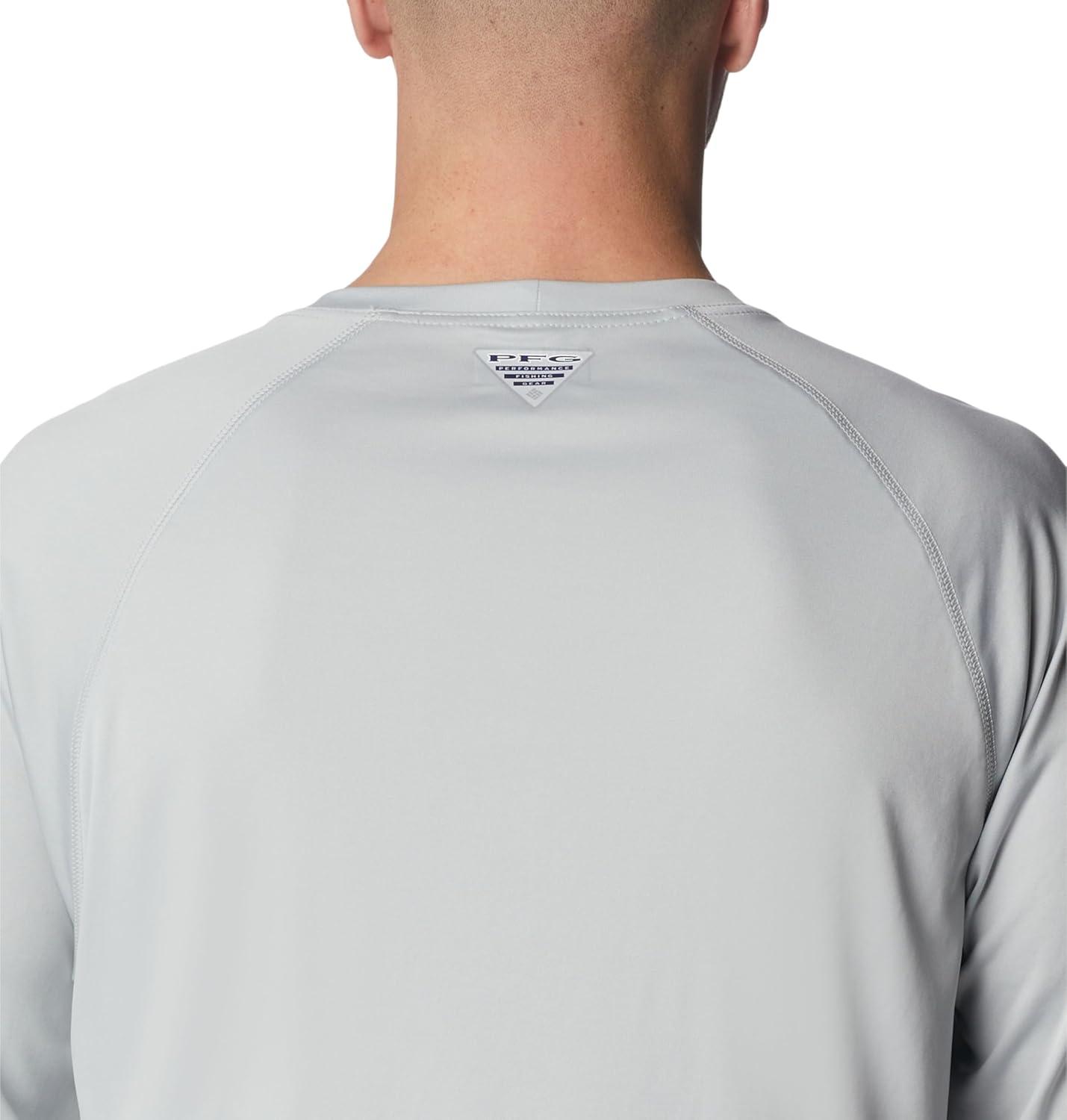 imageColumbia Mens PFG Terminal Tackle Long Sleeve ShirtCool GreySpring Blue Logo