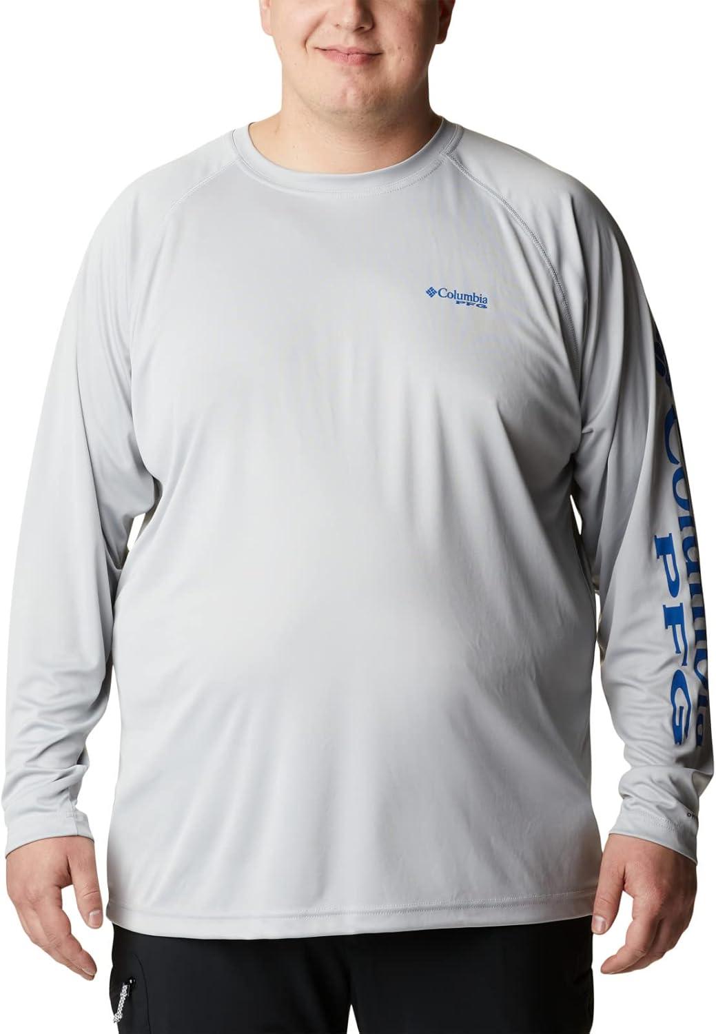 imageColumbia Mens PFG Terminal Tackle Long Sleeve ShirtCool GreyVivid Blue Logo