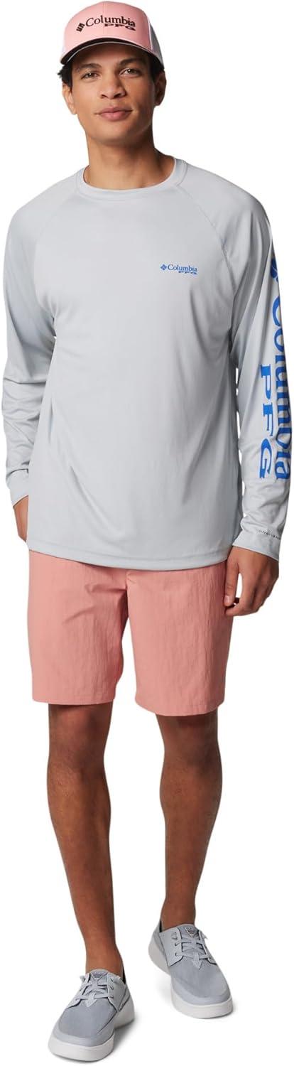 imageColumbia Mens PFG Terminal Tackle Long Sleeve ShirtCool GreyVivid Blue Logo