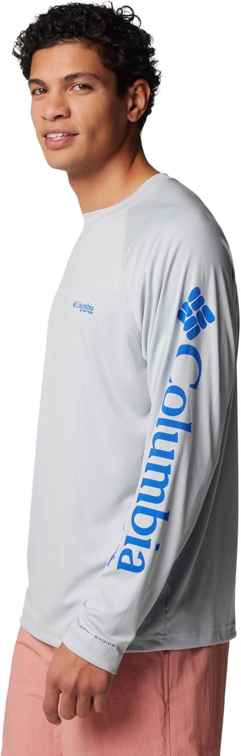 imageColumbia Mens PFG Terminal Tackle Long Sleeve ShirtCool GreyVivid Blue Logo