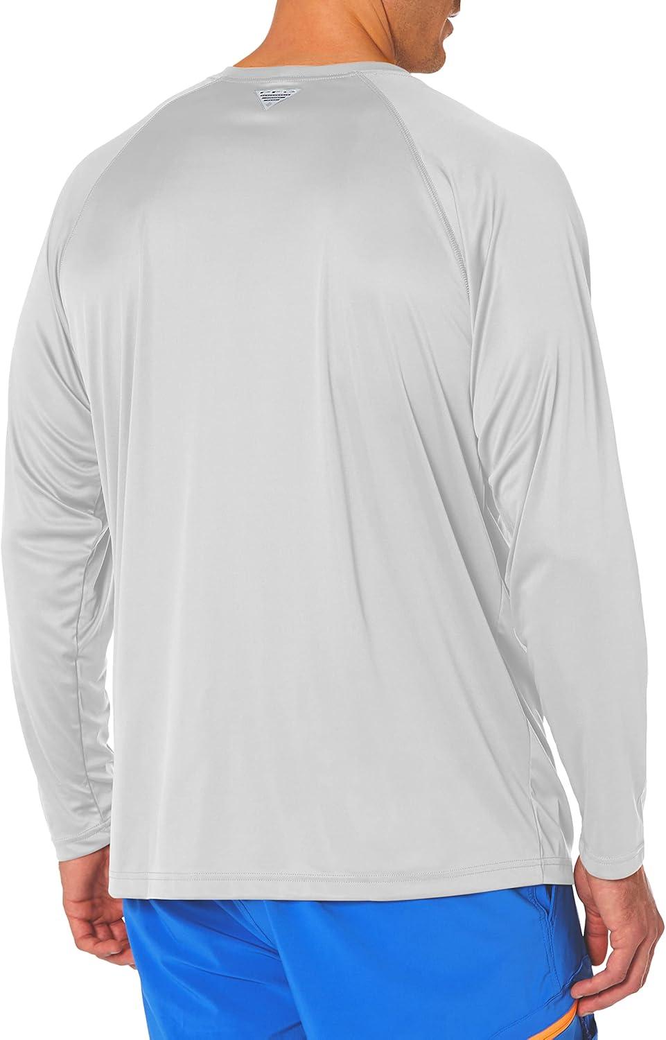 imageColumbia Mens PFG Terminal Tackle Long Sleeve ShirtCool GreyVivid Blue Logo