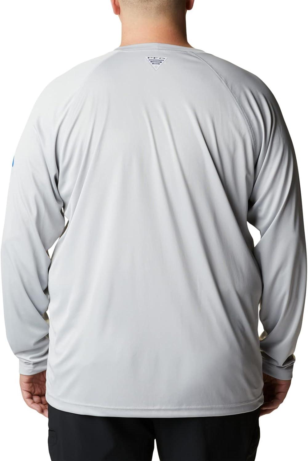 imageColumbia Mens PFG Terminal Tackle Long Sleeve ShirtCool GreyVivid Blue Logo