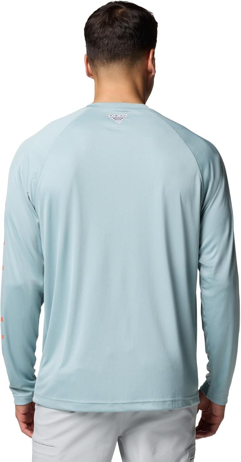 imageColumbia Mens PFG Terminal Tackle Long Sleeve ShirtCrushed BlueFaded Peach Logo