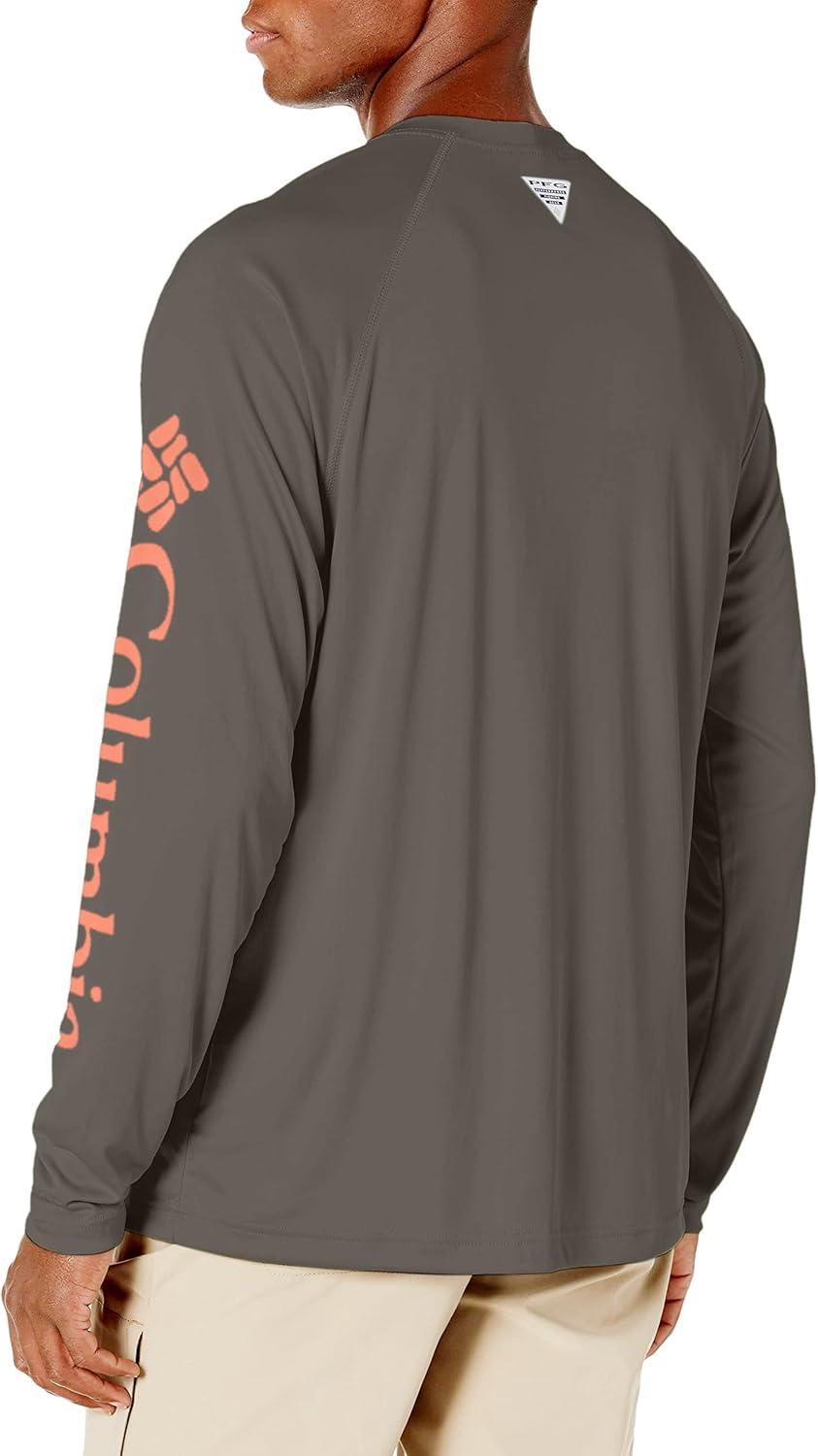 imageColumbia Mens PFG Terminal Tackle Long Sleeve ShirtCypressBright Peach Logo