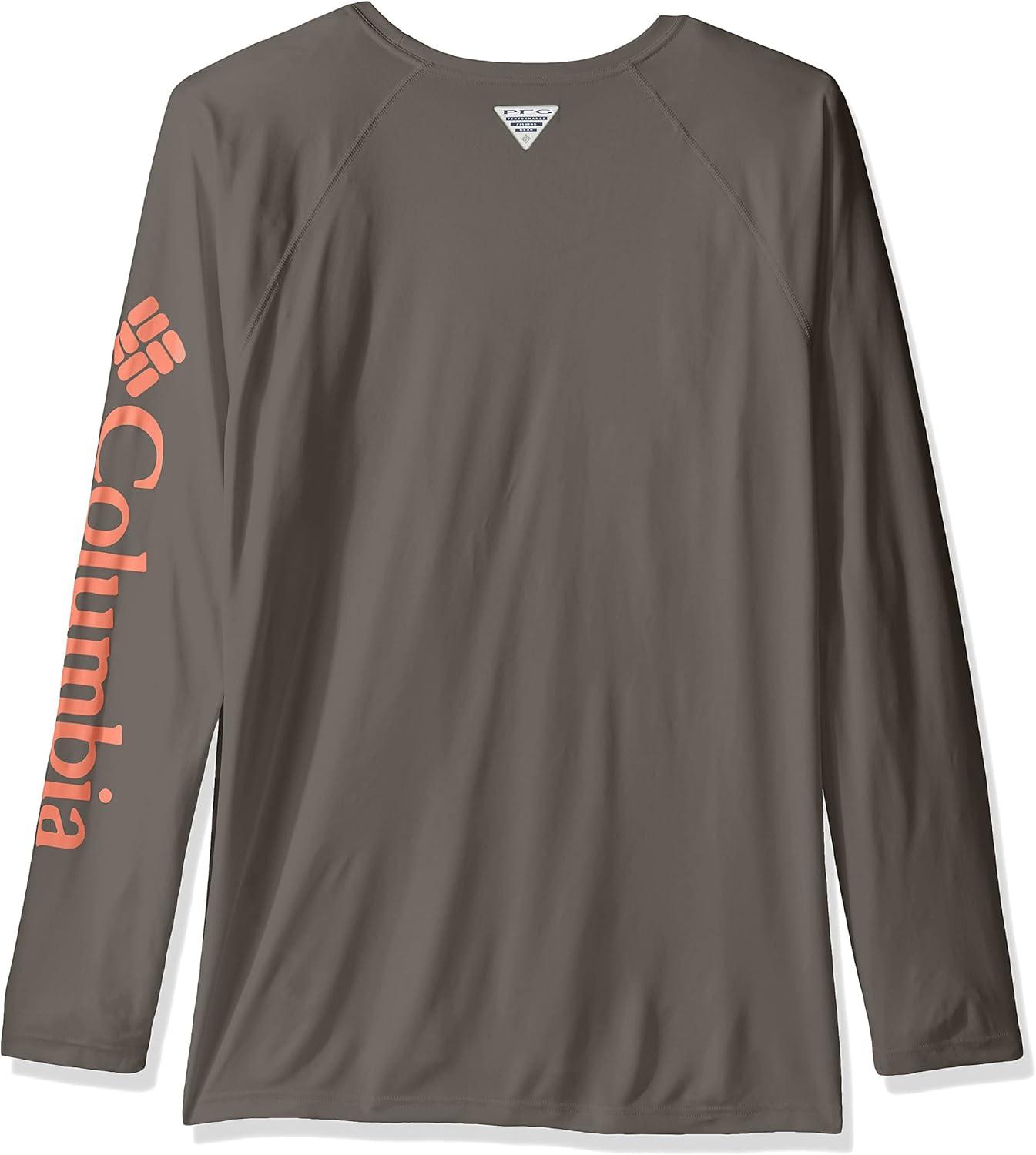 imageColumbia Mens PFG Terminal Tackle Long Sleeve ShirtCypressBright Peach Logo
