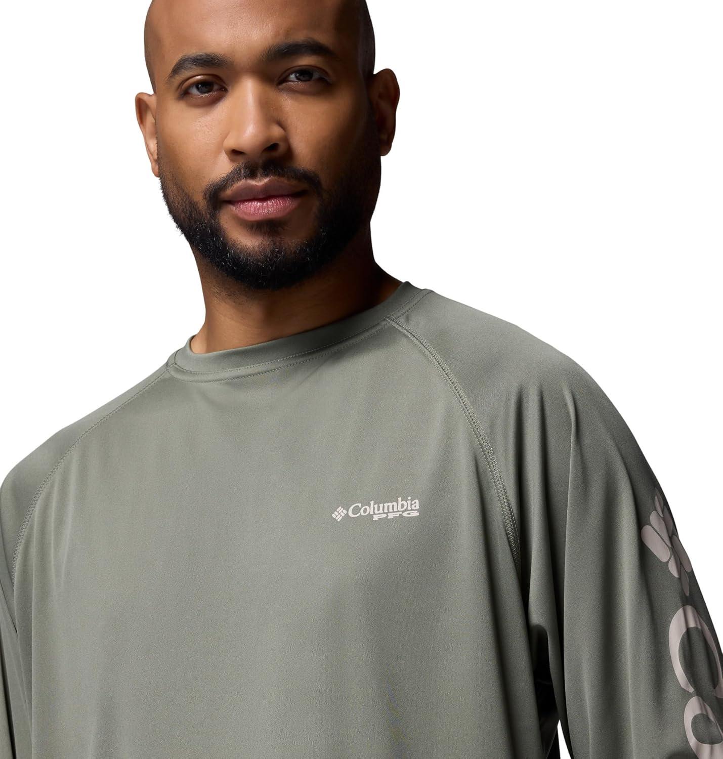 imageColumbia Mens PFG Terminal Tackle Long Sleeve ShirtCypressDark Stone Logo