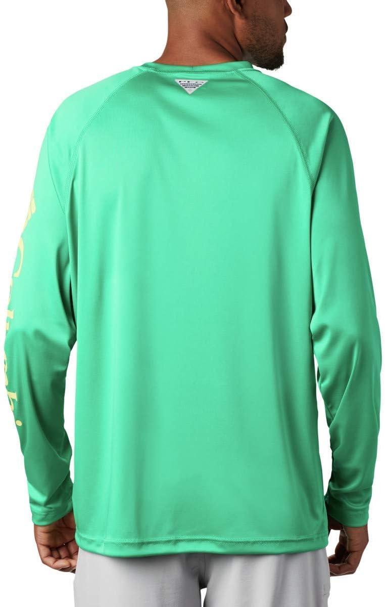 imageColumbia Mens PFG Terminal Tackle Long Sleeve ShirtDark LimeSunlit Logo