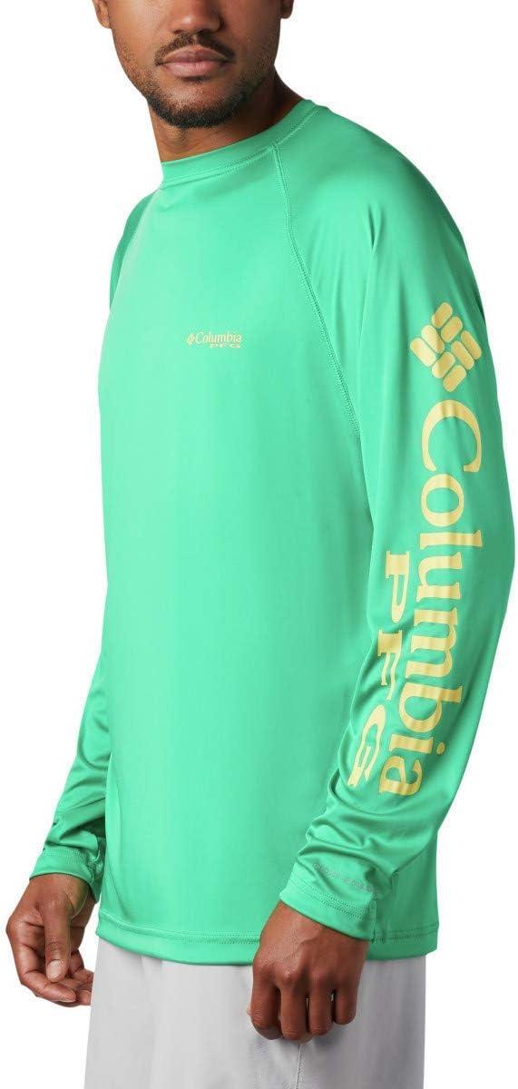 imageColumbia Mens PFG Terminal Tackle Long Sleeve ShirtDark LimeSunlit Logo