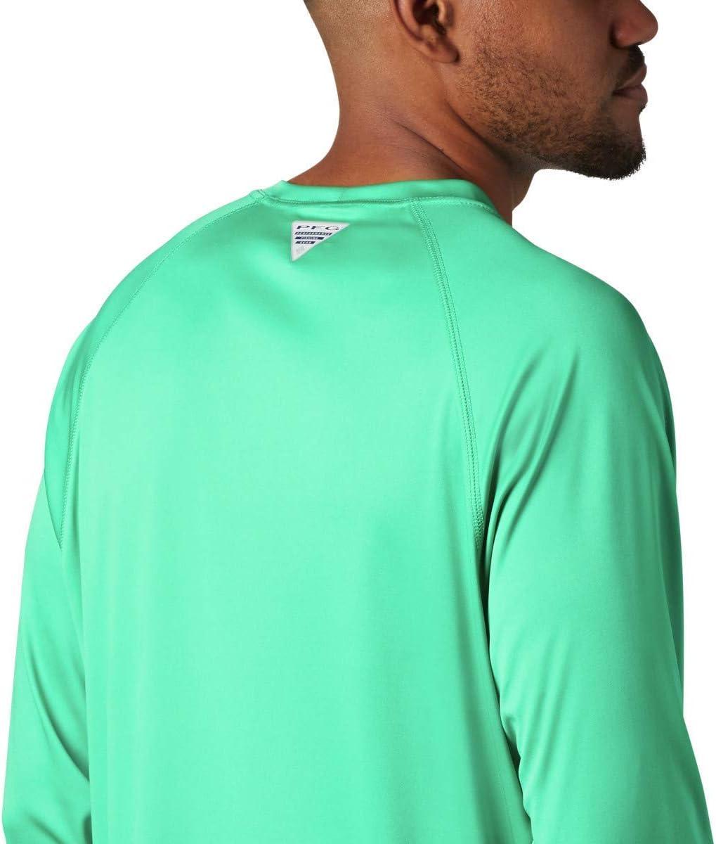 imageColumbia Mens PFG Terminal Tackle Long Sleeve ShirtDark LimeSunlit Logo