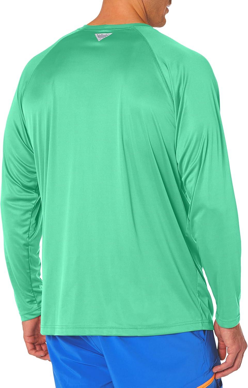 imageColumbia Mens PFG Terminal Tackle Long Sleeve ShirtDark LimeSunlit Logo