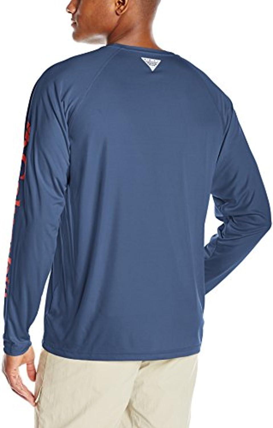imageColumbia Mens PFG Terminal Tackle Long Sleeve ShirtDark MountainSunset Red