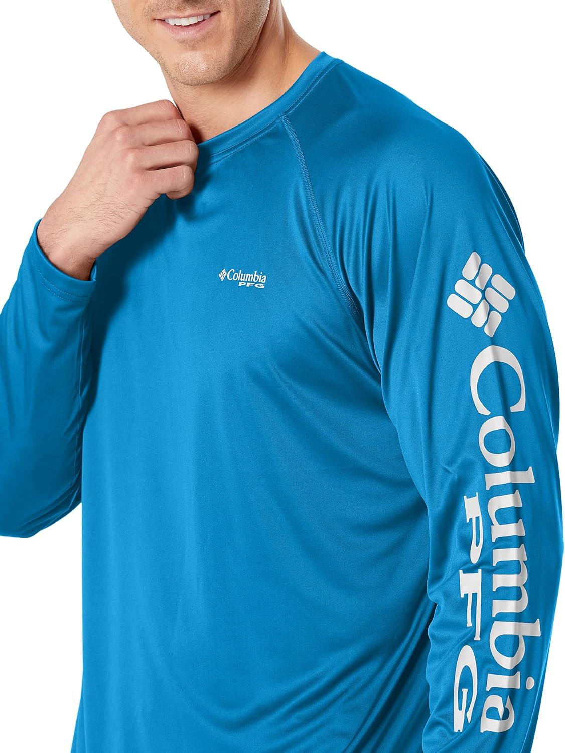 imageColumbia Mens PFG Terminal Tackle Long Sleeve ShirtDark PoolWhite Logo