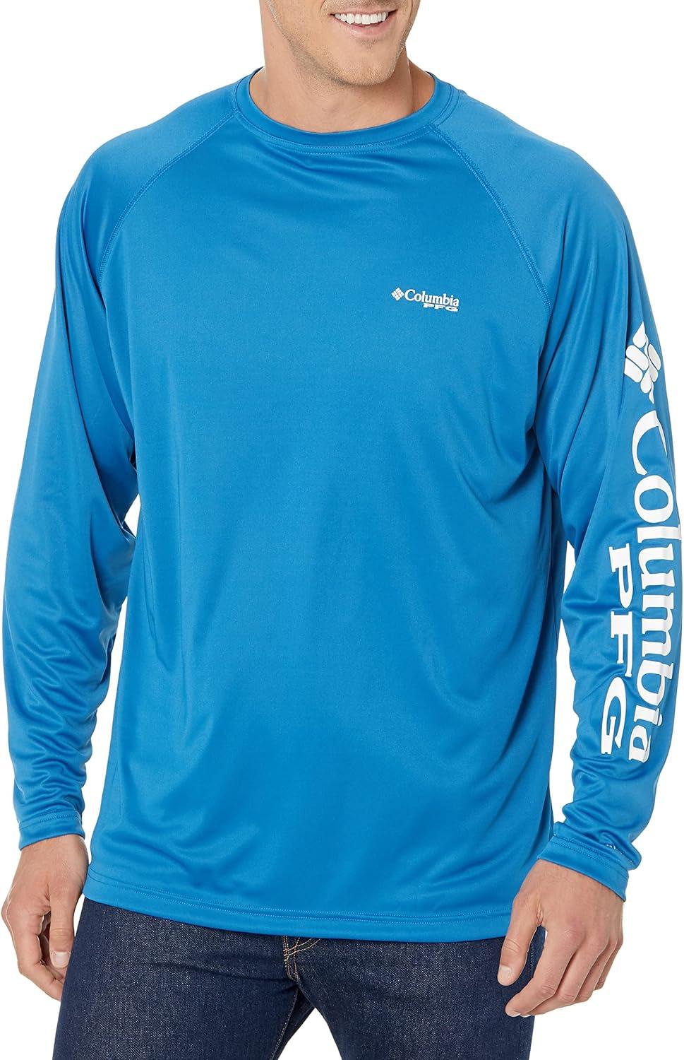 imageColumbia Mens PFG Terminal Tackle Long Sleeve ShirtDark PoolWhite Logo