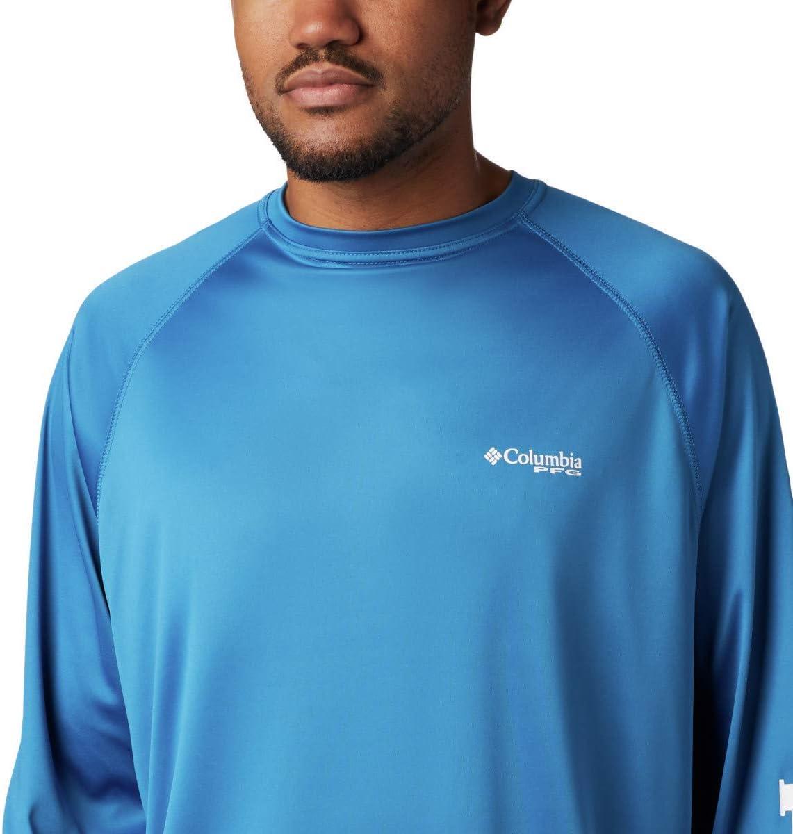 imageColumbia Mens PFG Terminal Tackle Long Sleeve ShirtDark PoolWhite Logo