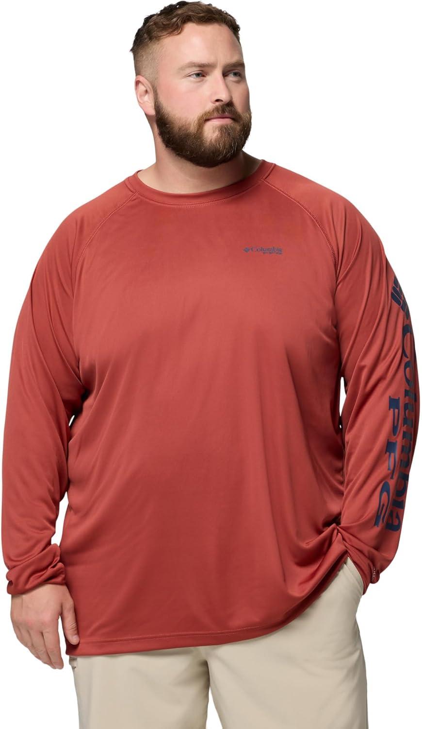 imageColumbia Mens PFG Terminal Tackle Long Sleeve ShirtDusty CrimsonNocturnal Logo